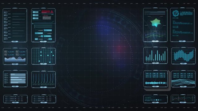 HUD UI/UX for games, motion design,. Futuristic user interface HUD and Infographic elements. Abstract virtual graphic touch user interface. UI hud infographic interface screen monitor. High Tech, 4K