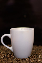 Roasted dark coffee beans background