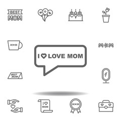 mothers day bubble outline icon. set of mothers day illustration icon. Signs and symbols can be used for web, logo, mobile app, UI, UX on white background