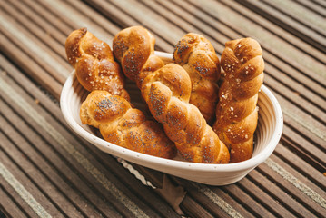 freshly baked homemade bread in a bread box