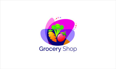 Online store logo design vector