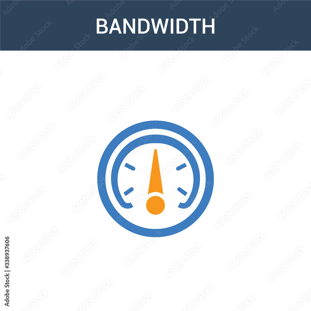 Poster two colored bandwidth concept vector icon. 2 color bandwidth vector illustration. isolated blue and 