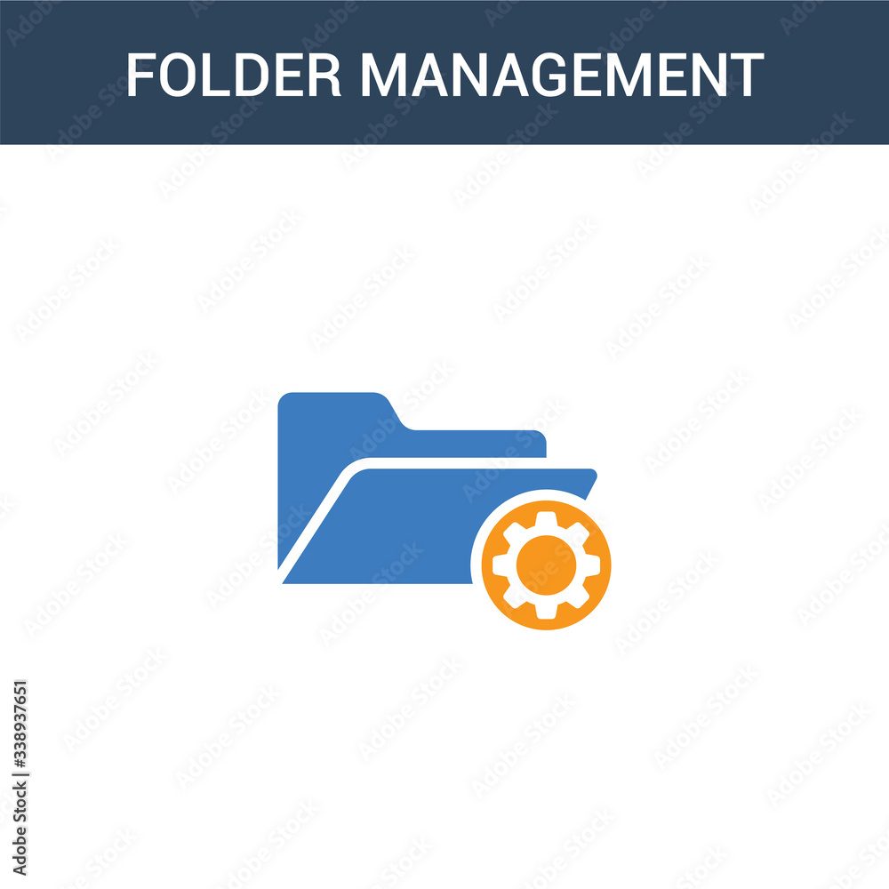 Aufkleber two colored folder management concept vector icon. 2 color folder management vector illustration. is