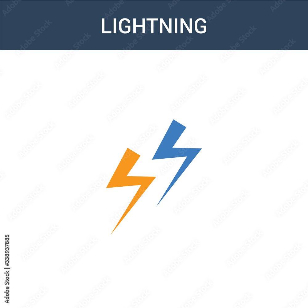Poster two colored lightning concept vector icon. 2 color lightning vector illustration. isolated blue and 