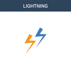 two colored Lightning concept vector icon. 2 color Lightning vector illustration. isolated blue and orange eps icon on white background.