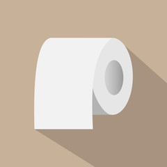 toilet papier in a flat design on a brown background