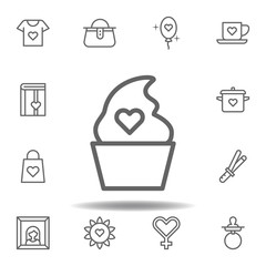 mothers day ice cream outline icon. set of mothers day illustration icon. Signs and symbols can be used for web, logo, mobile app, UI, UX on white background