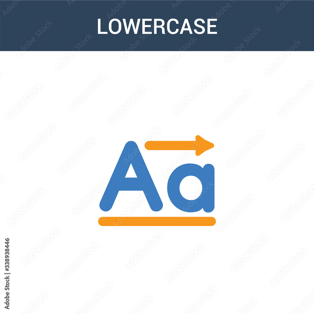 Aufkleber two colored lowercase concept vector icon. 2 color lowercase vector illustration. isolated blue and 