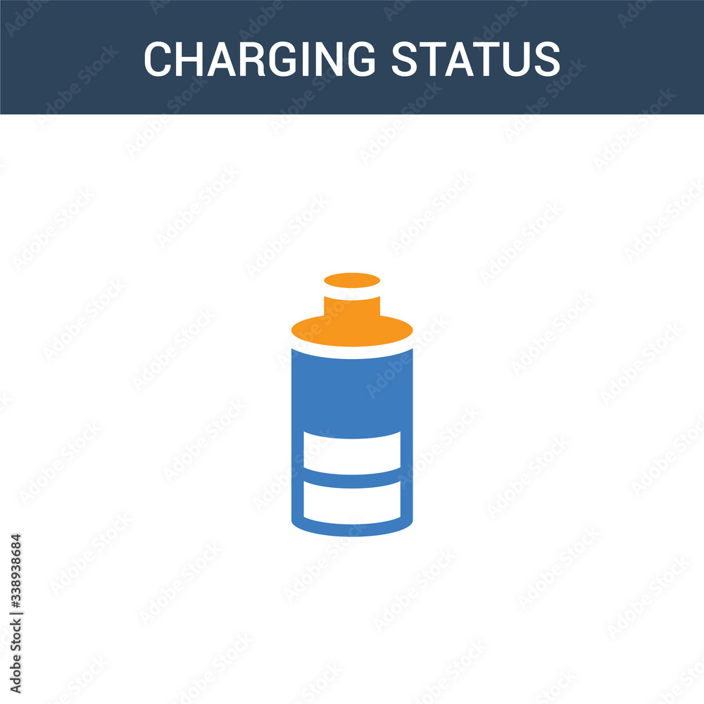 Poster two colored charging status concept vector icon. 2 color charging status vector illustration. isolat