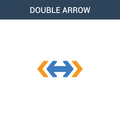 two colored Double arrow concept vector icon. 2 color Double arrow vector illustration. isolated blue and orange eps icon on white background.