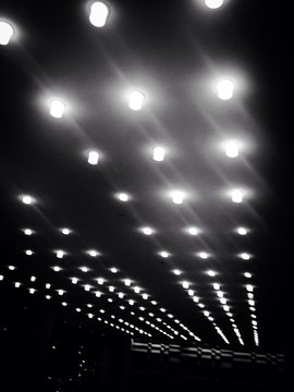 Low Angle View Of Illuminated Lobby