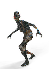 zombie is walking on white background