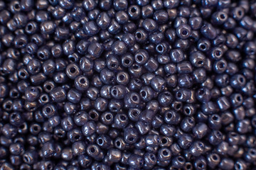 A bunch of opaque steel 8/0 seed beads
