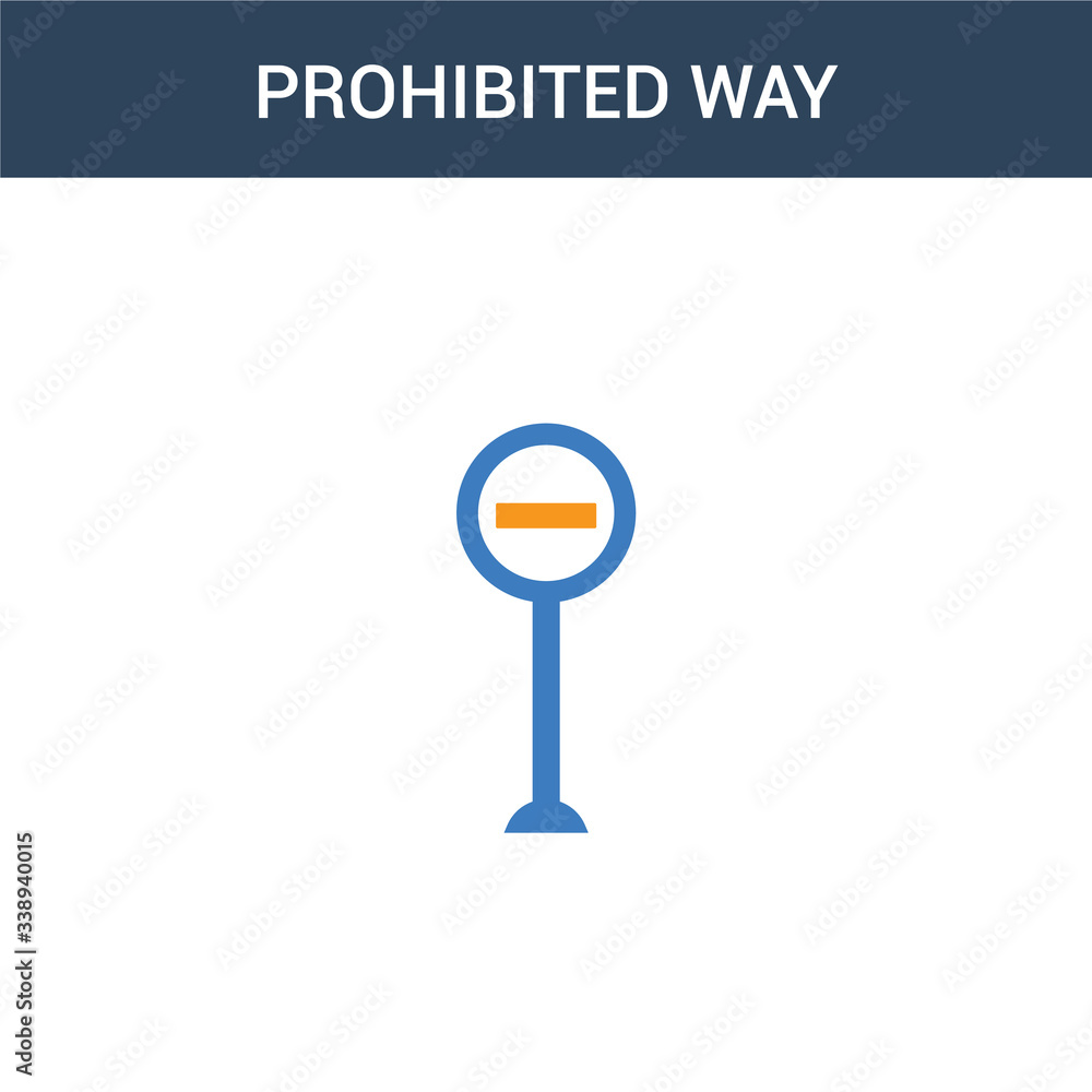 Aufkleber two colored prohibited way concept vector icon. 2 color prohibited way vector illustration. isolated