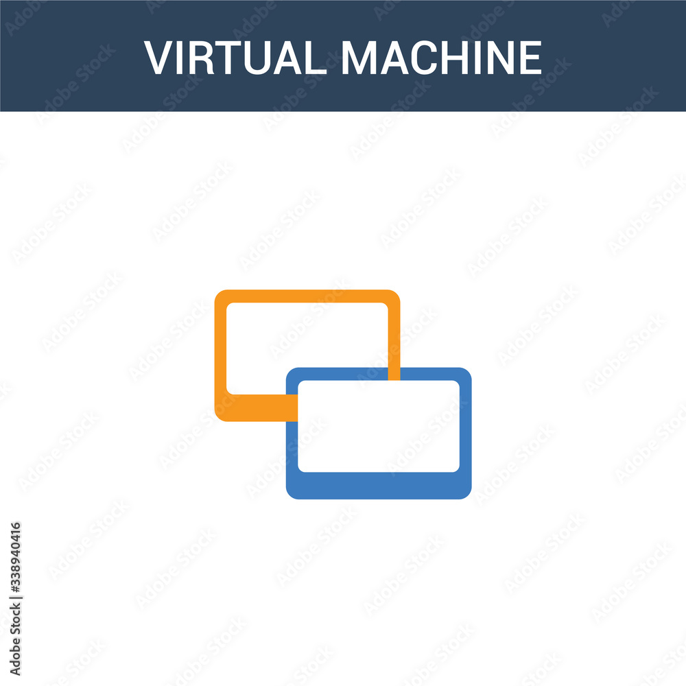 Aufkleber two colored virtual machine concept vector icon. 2 color virtual machine vector illustration. isolat