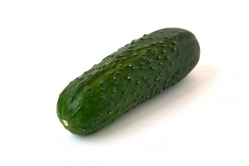 Green cucumber on a white background. Beautiful food