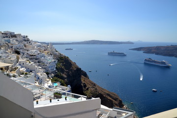Greece, Hellas, Santorini, sea, travel, island,view,  cyclades, Fira, volcano, holiday, landskape,  coast