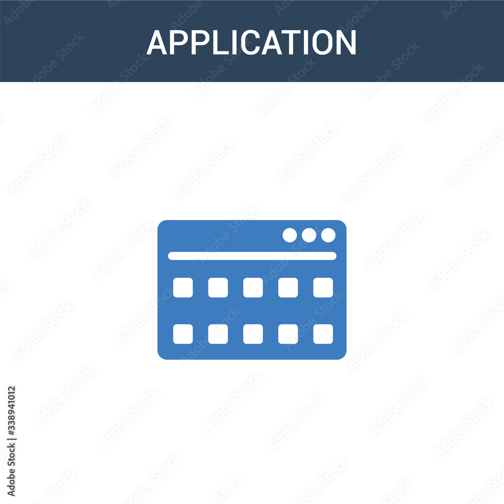 Poster two colored application concept vector icon. 2 color application vector illustration. isolated blue 