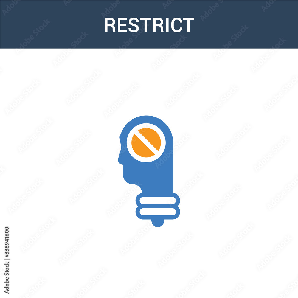 Aufkleber two colored restrict concept vector icon. 2 color restrict vector illustration. isolated blue and or