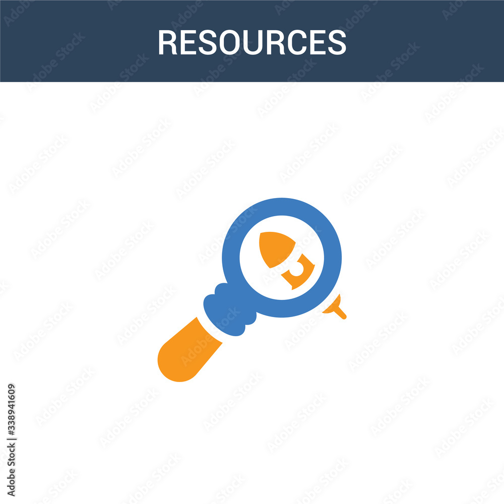 Poster two colored resources concept vector icon. 2 color resources vector illustration. isolated blue and 