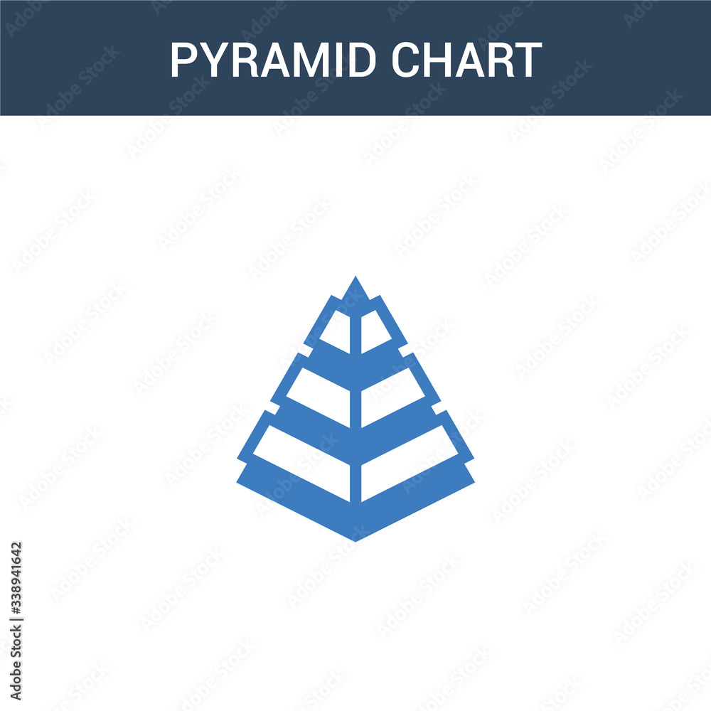 Aufkleber two colored pyramid chart concept vector icon. 2 color pyramid chart vector illustration. isolated b