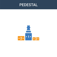 two colored Pedestal concept vector icon. 2 color Pedestal vector illustration. isolated blue and orange eps icon on white background.