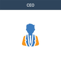 two colored Ceo concept vector icon. 2 color Ceo vector illustration. isolated blue and orange eps icon on white background.