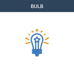 two colored Bulb concept vector icon. 2 color Bulb vector illustration. isolated blue and orange eps icon on white background.