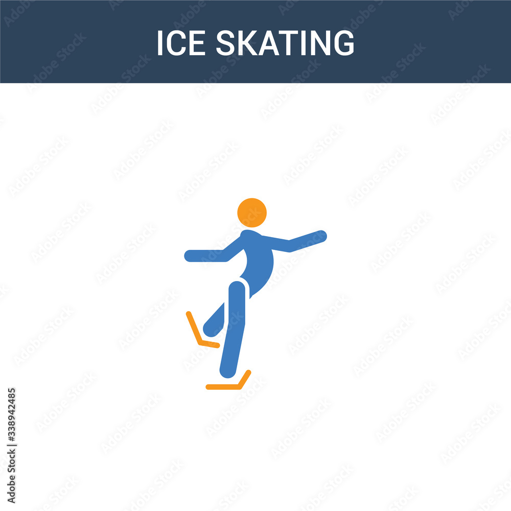 Aufkleber two colored ice skating concept vector icon. 2 color ice skating vector illustration. isolated blue 