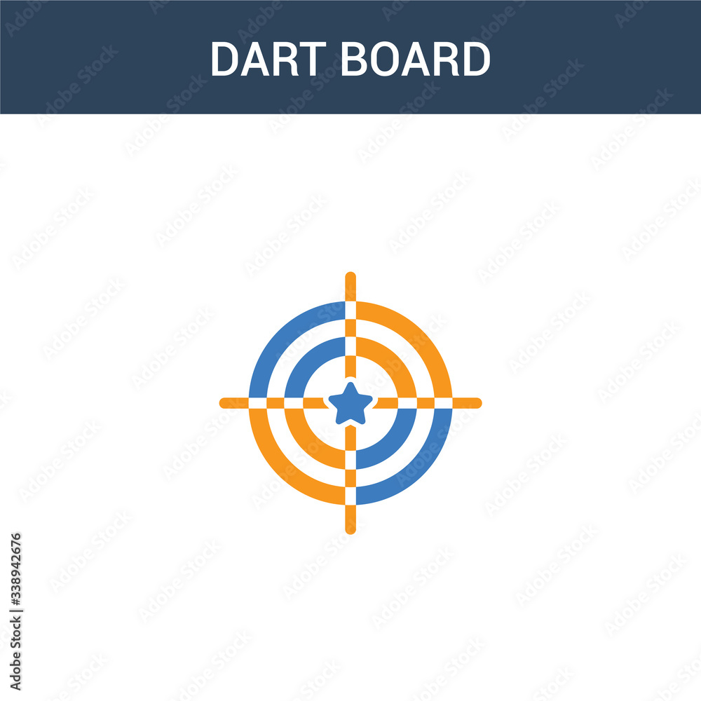 Aufkleber two colored dart board concept vector icon. 2 color dart board vector illustration. isolated blue an