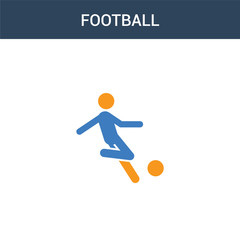 two colored Football concept vector icon. 2 color Football vector illustration. isolated blue and orange eps icon on white background.