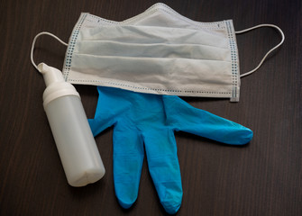 medical mask glove and sanitizer