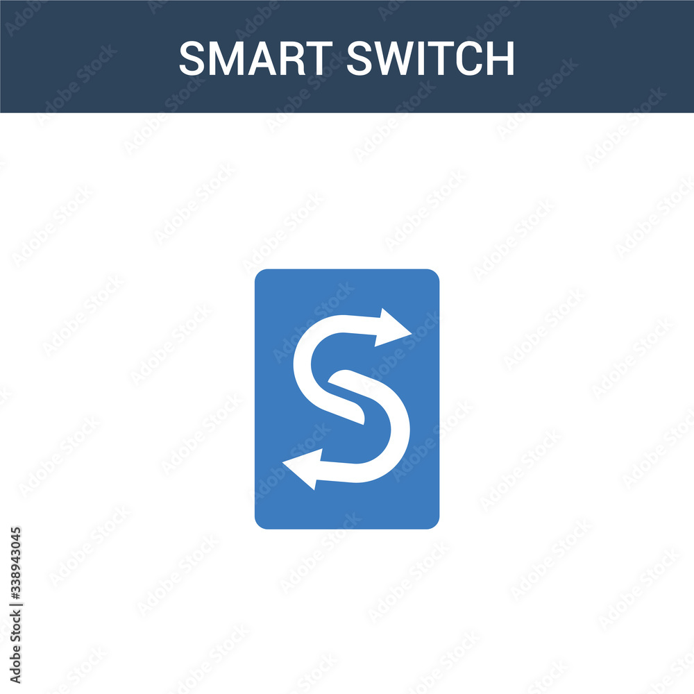 Poster two colored smart switch concept vector icon. 2 color smart switch vector illustration. isolated blu
