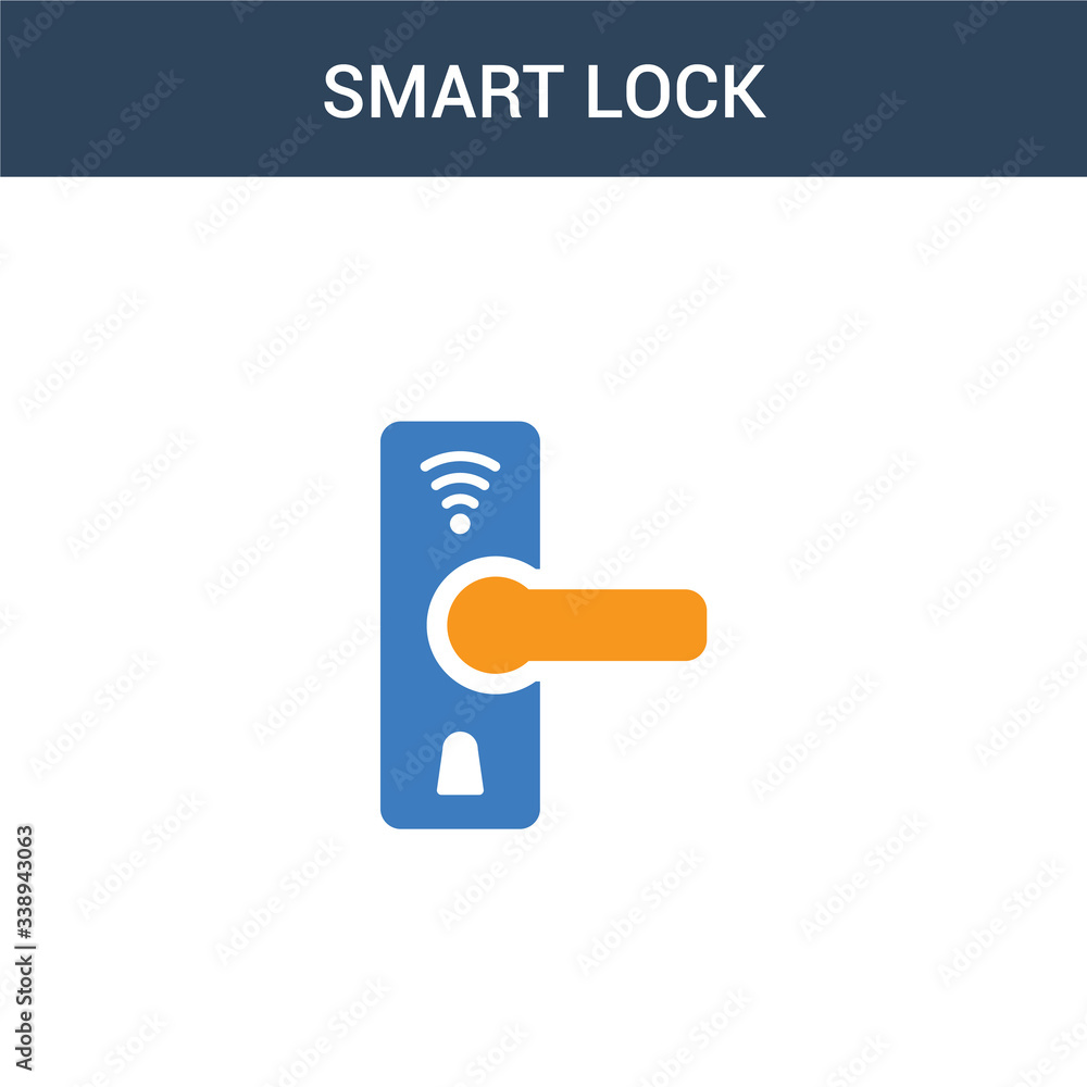 Poster two colored smart lock concept vector icon. 2 color smart lock vector illustration. isolated blue an