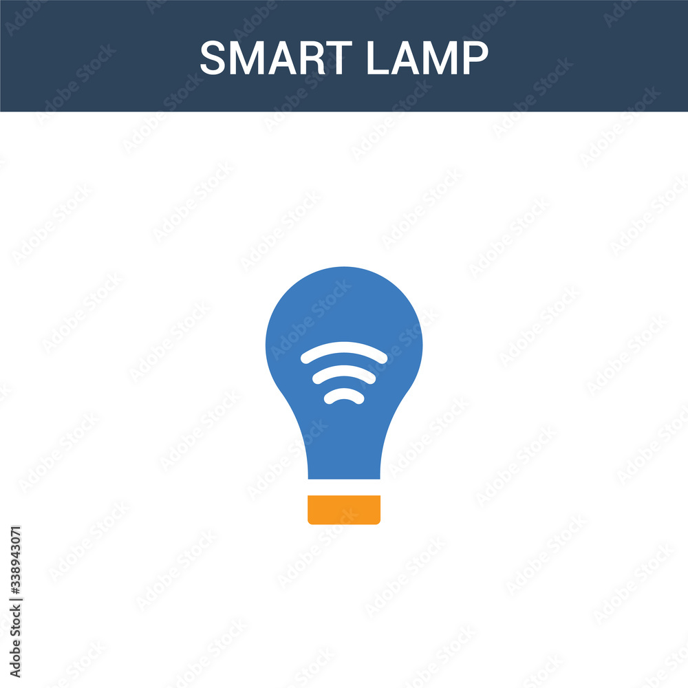 Poster two colored smart lamp concept vector icon. 2 color smart lamp vector illustration. isolated blue an