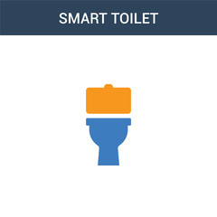two colored smart Toilet concept vector icon. 2 color smart Toilet vector illustration. isolated blue and orange eps icon on white background.