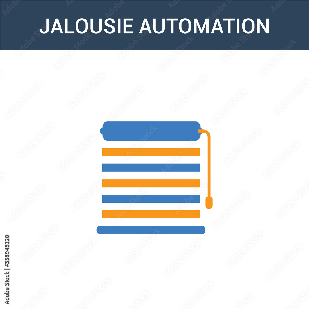 Aufkleber two colored jalousie automation concept vector icon. 2 color jalousie automation vector illustration