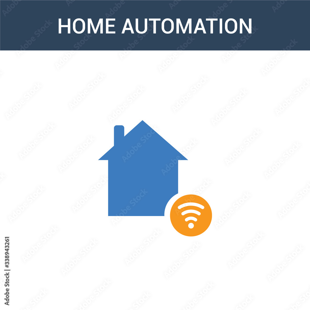 Poster two colored home automation concept vector icon. 2 color home automation vector illustration. isolat
