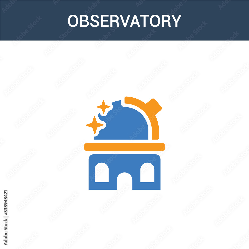 Poster two colored observatory concept vector icon. 2 color observatory vector illustration. isolated blue 