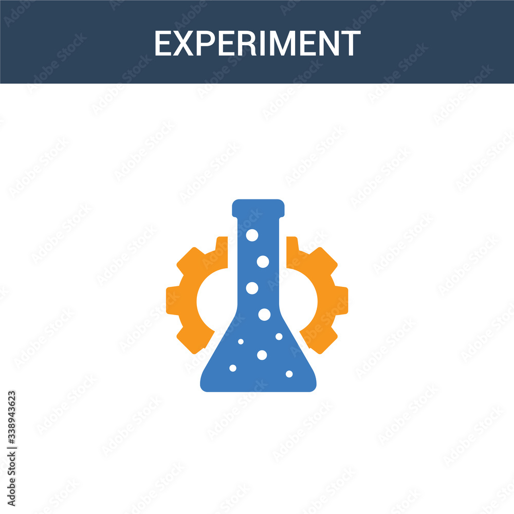 Poster two colored experiment concept vector icon. 2 color experiment vector illustration. isolated blue an