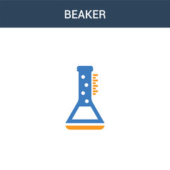 two colored Beaker concept vector icon. 2 color Beaker vector illustration. isolated blue and orange eps icon on white background.