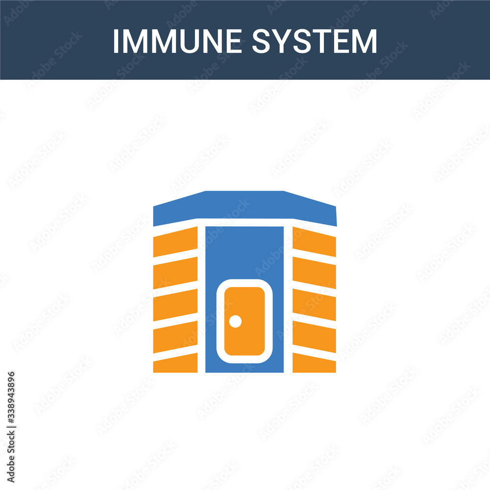 Poster two colored immune system concept vector icon. 2 color immune system vector illustration. isolated b