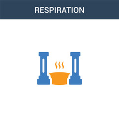 two colored Respiration concept vector icon. 2 color Respiration vector illustration. isolated blue and orange eps icon on white background.