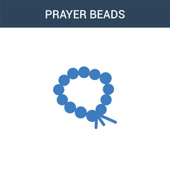 two colored Prayer Beads concept vector icon. 2 color Prayer Beads vector illustration. isolated blue and orange eps icon on white background.