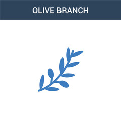 two colored Olive Branch concept vector icon. 2 color Olive Branch vector illustration. isolated blue and orange eps icon on white background.