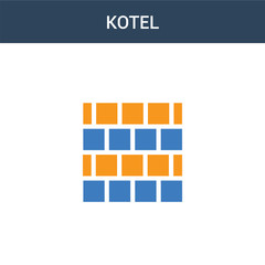 two colored Kotel concept vector icon. 2 color Kotel vector illustration. isolated blue and orange eps icon on white background.