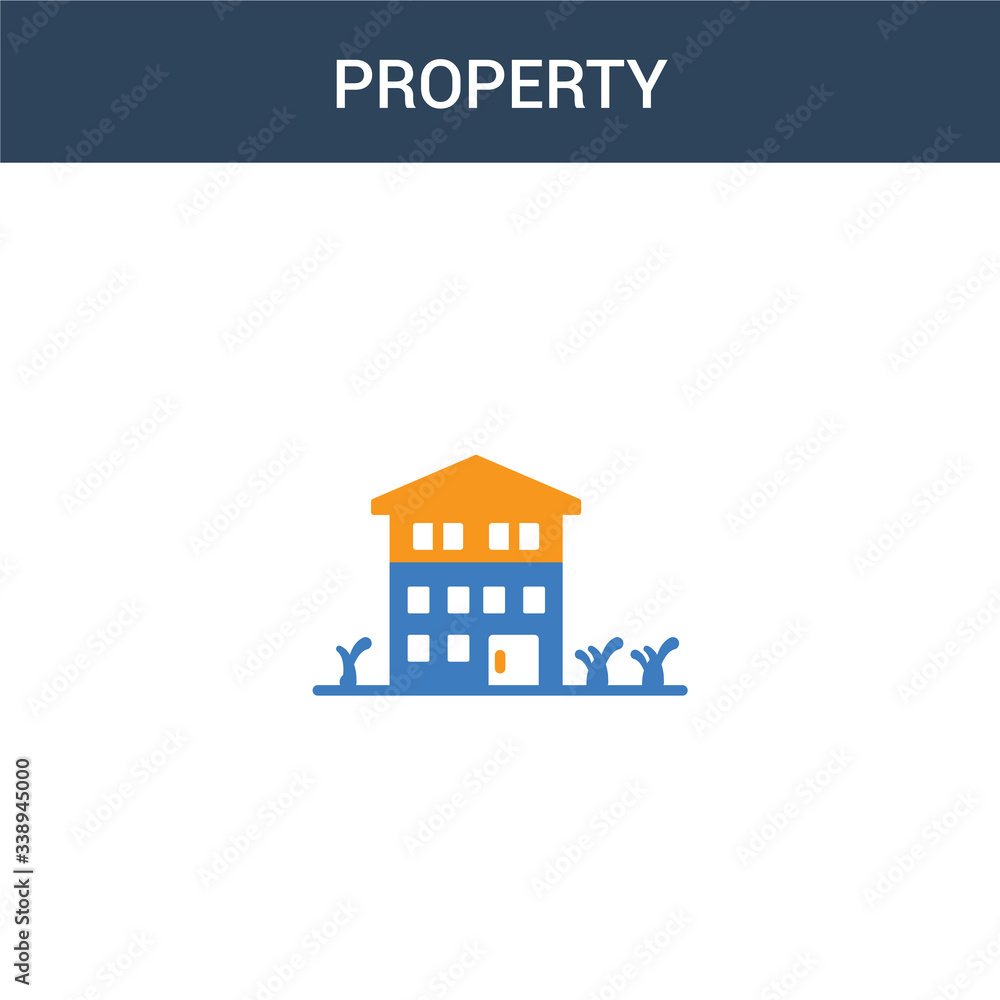 Aufkleber two colored property concept vector icon. 2 color property vector illustration. isolated blue and or