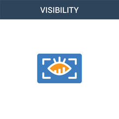 two colored Visibility concept vector icon. 2 color Visibility vector illustration. isolated blue and orange eps icon on white background.