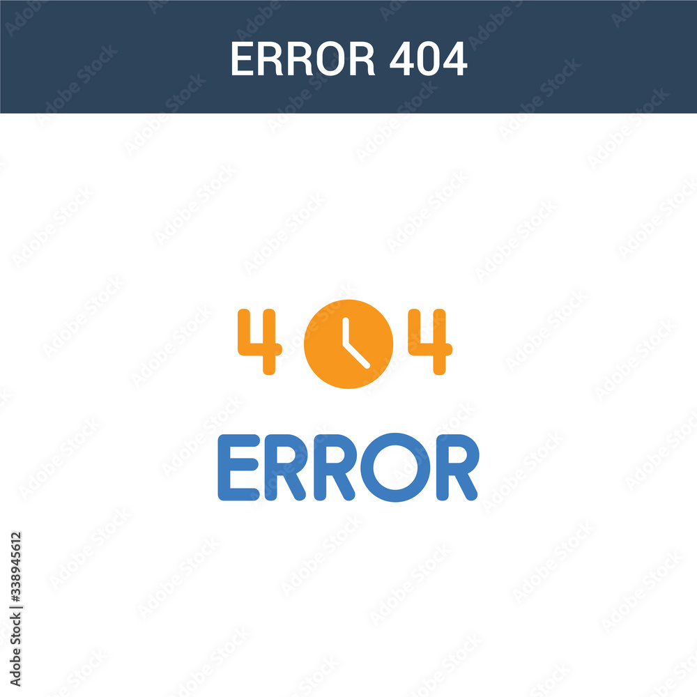 Poster two colored error 404 concept vector icon. 2 color error 404 vector illustration. isolated blue and 