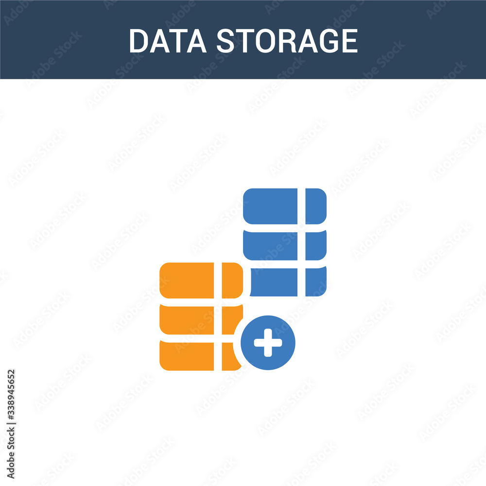 Poster two colored data storage concept vector icon. 2 color data storage vector illustration. isolated blu